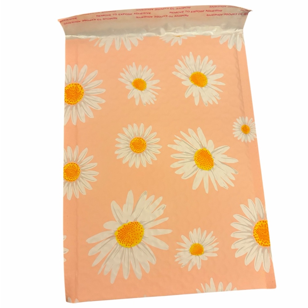 Peach Daisy Bubble Mailers Set of 12 - Picture 4 of 4